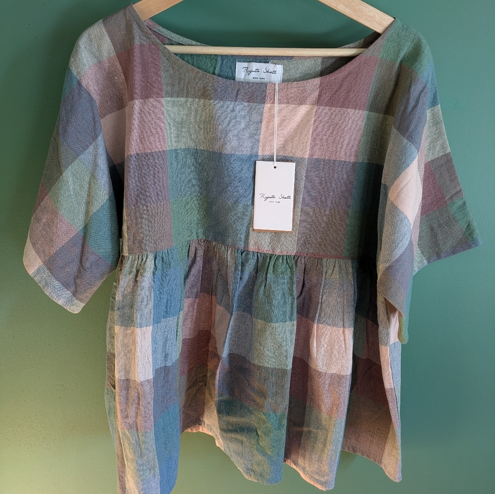 Rujuta Sheth plaid cotton top